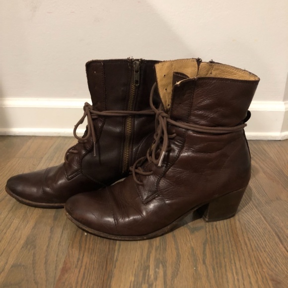 Frye Courtney Lace Up Leather Boots Brown Size 8 Taylor Swift Inspired - Picture 4 of 8